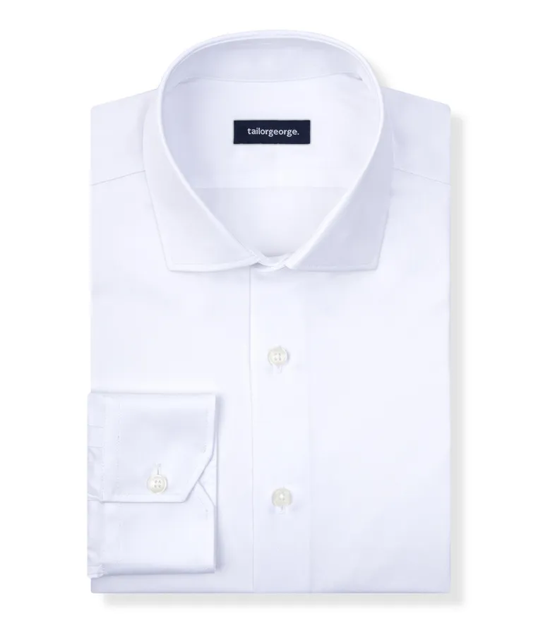 Chemise en twill uni blanc facile à repasser