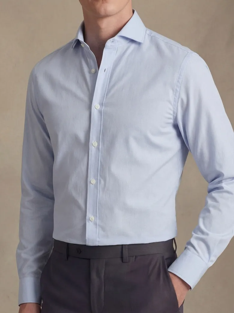Chemise en popeline à rayures bleu clair