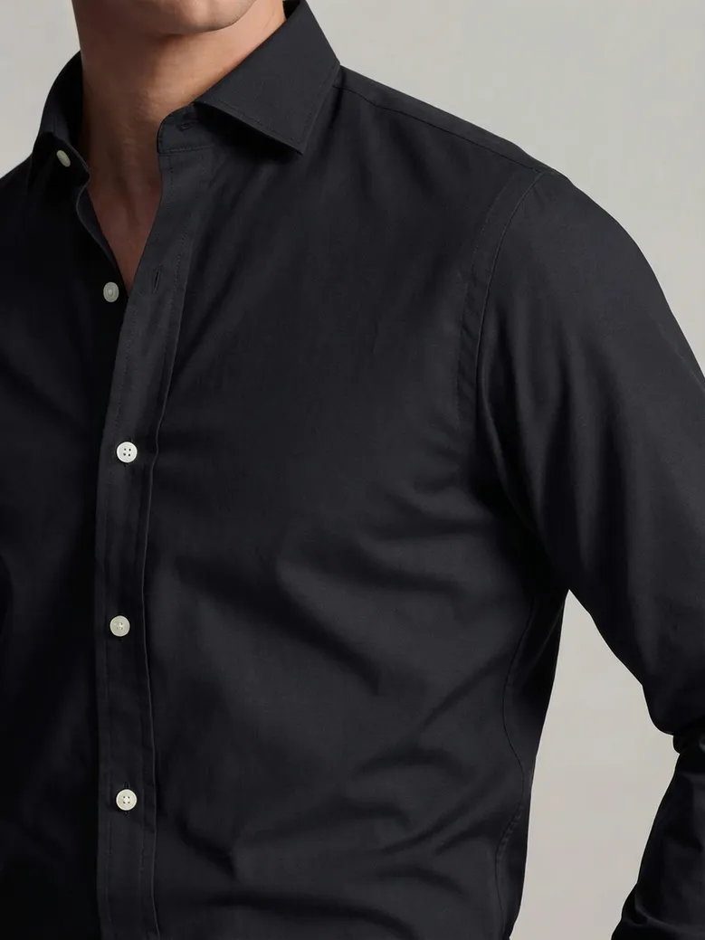 Chemise en Oxford uni noir