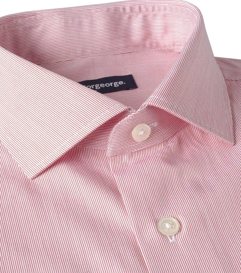Chemise en popeline à rayures rouge