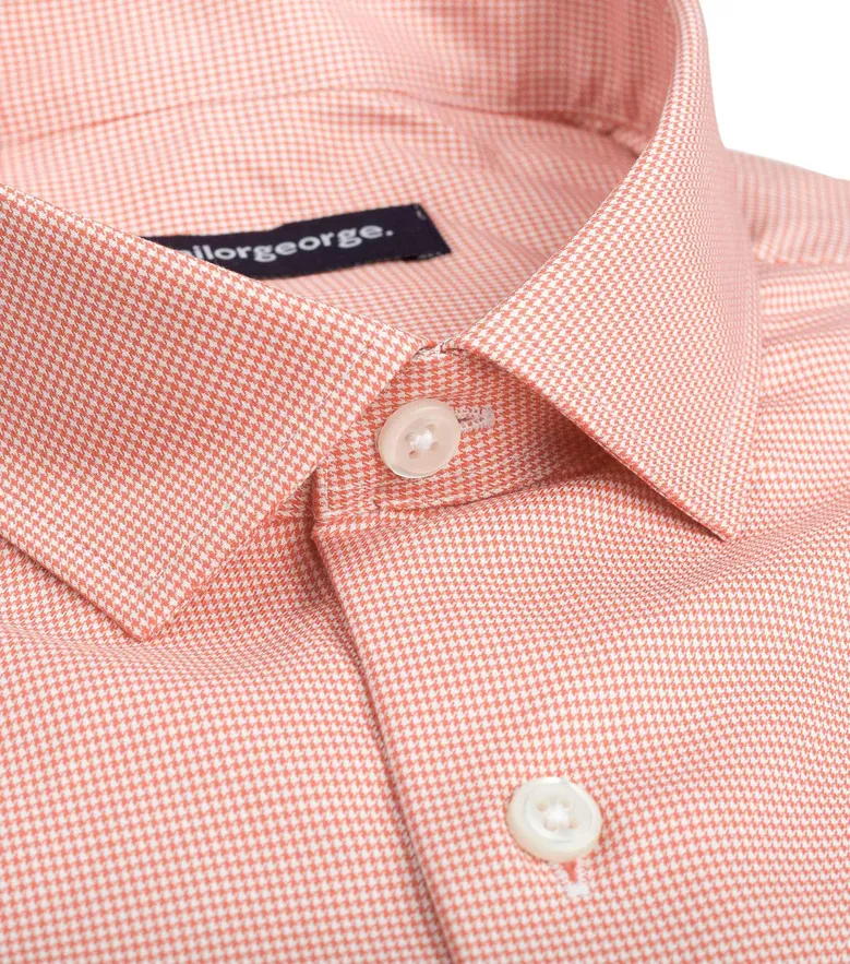 Chemise en twill à carreaux orange facile à repasser