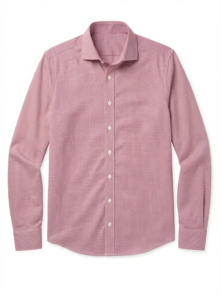 Chemise en twill à carreaux rouge facile à repasser