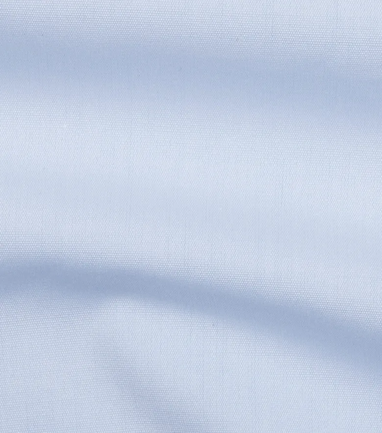 Chemise en popeline unie bleu ciel facile à repasser
