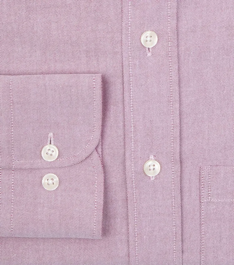 Chemise en Oxford américain épais uni rose dragée