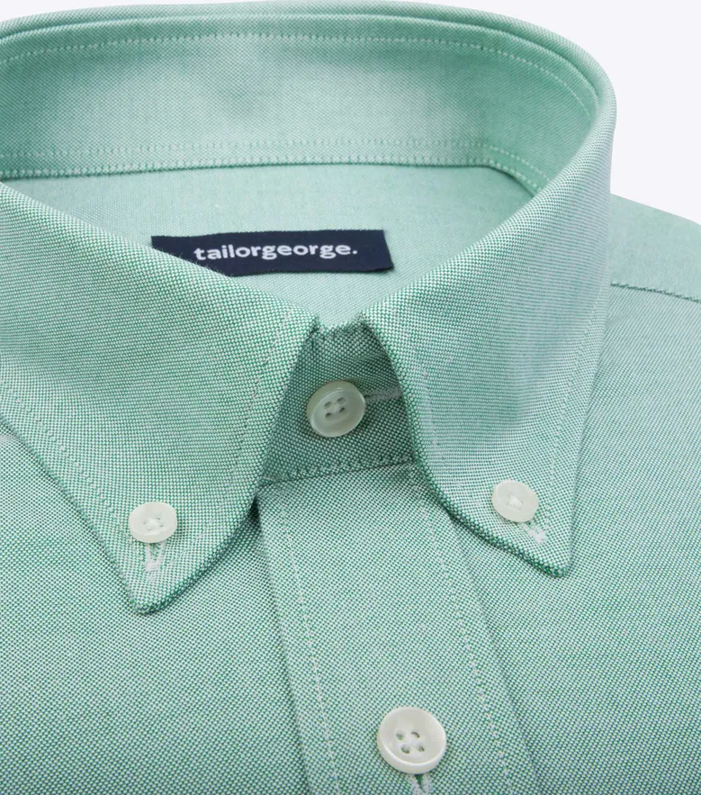 Chemise en Oxford américain épais uni vert