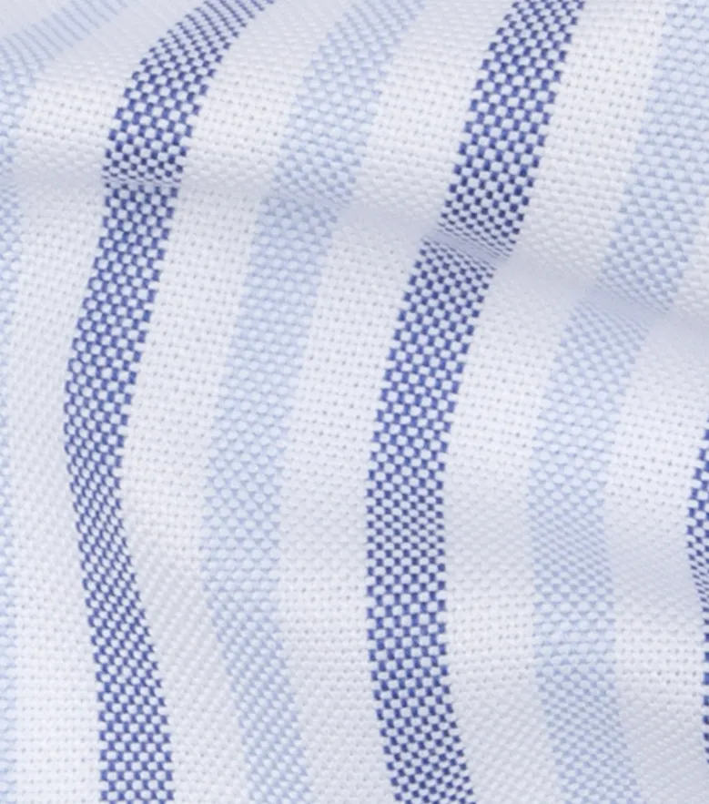 Chemise en Oxford américain épais à rayures bleu ciel