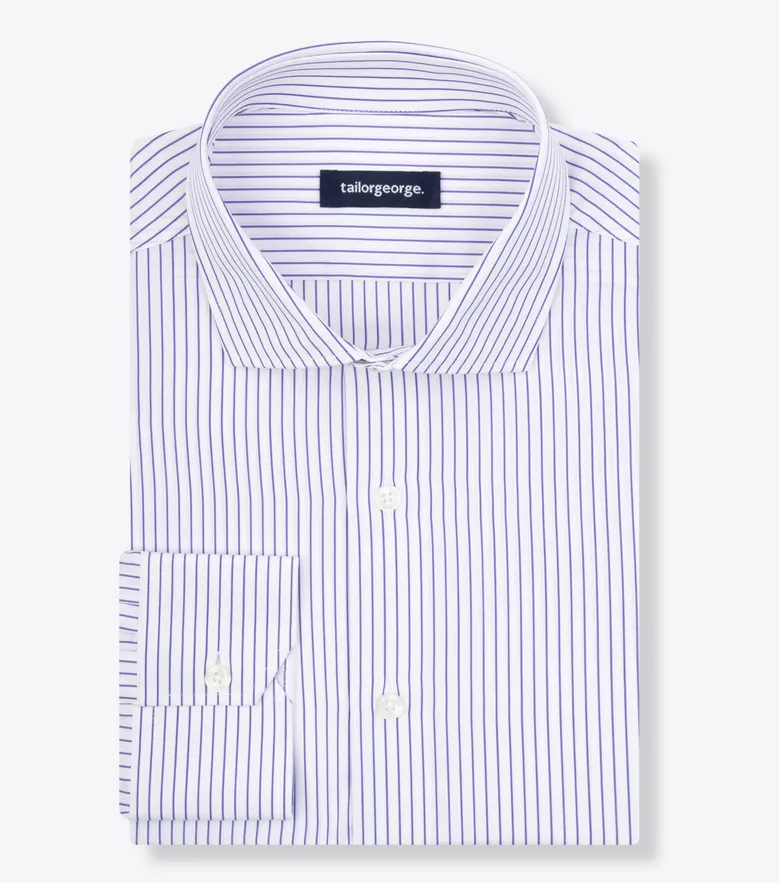 Chemise en popeline à rayures violet
