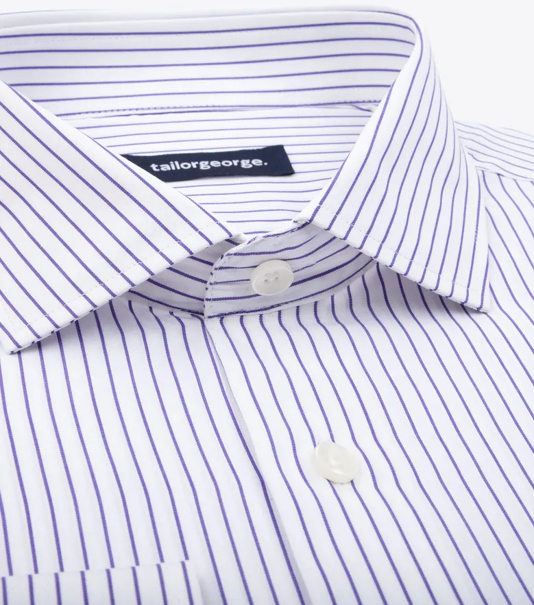 Chemise en popeline à rayures violet