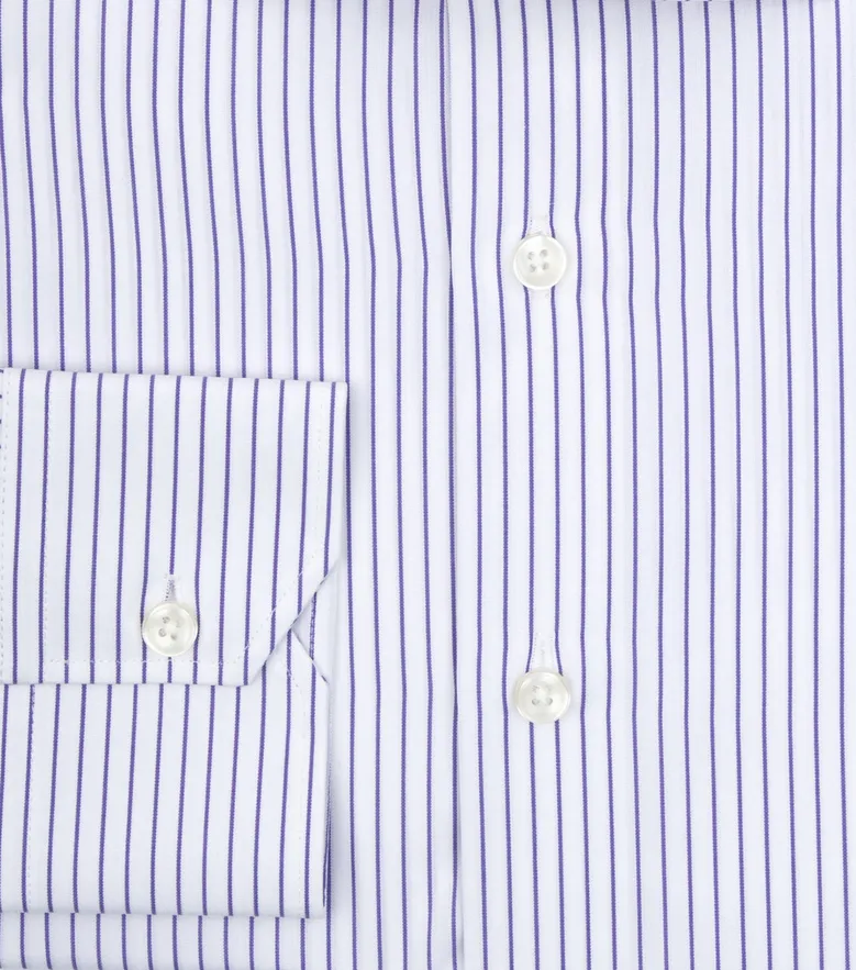 Chemise en popeline à rayures violet