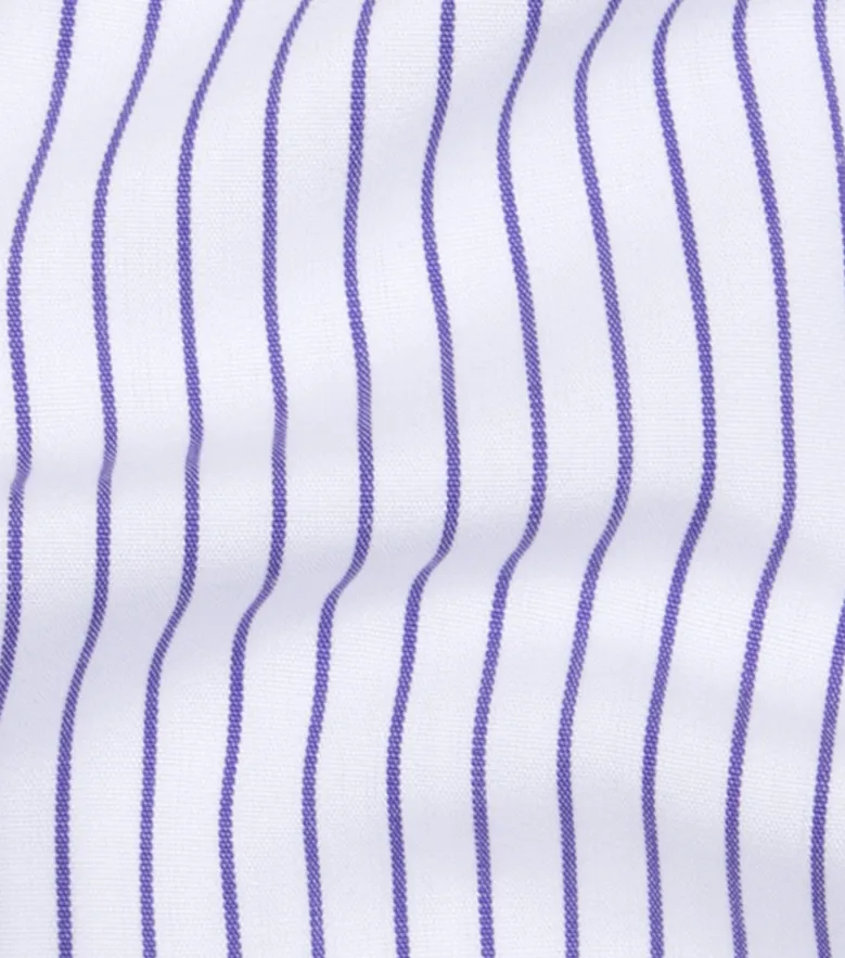 Chemise en popeline à rayures violet