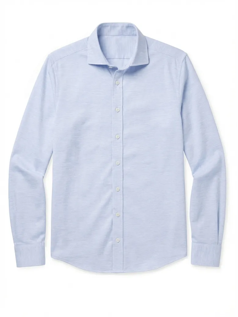 Chemise en twill uni bleu ciel
