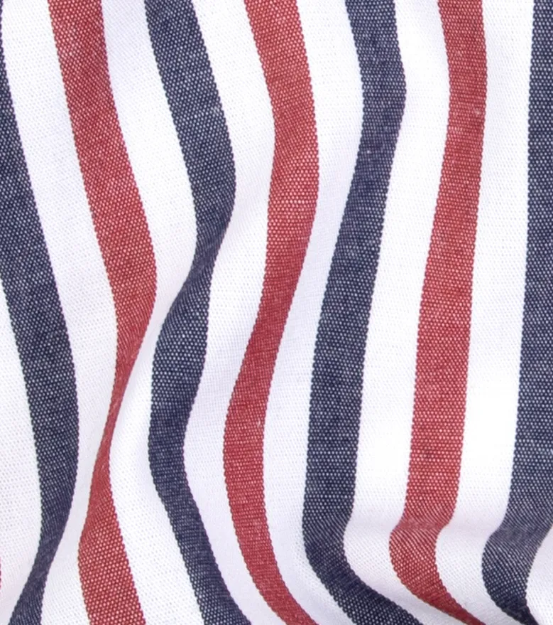Chemise en popeline à rayures bleu