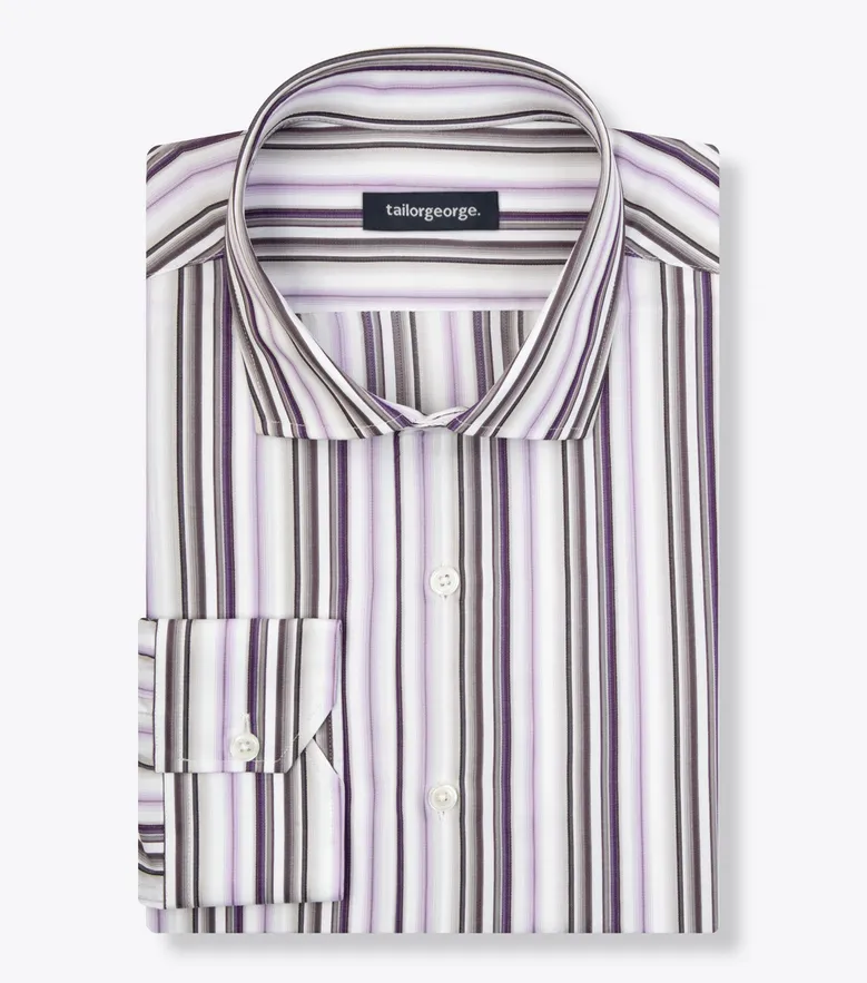 Chemise en popeline à rayures violet
