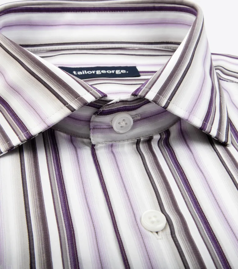 Chemise en popeline à rayures violet