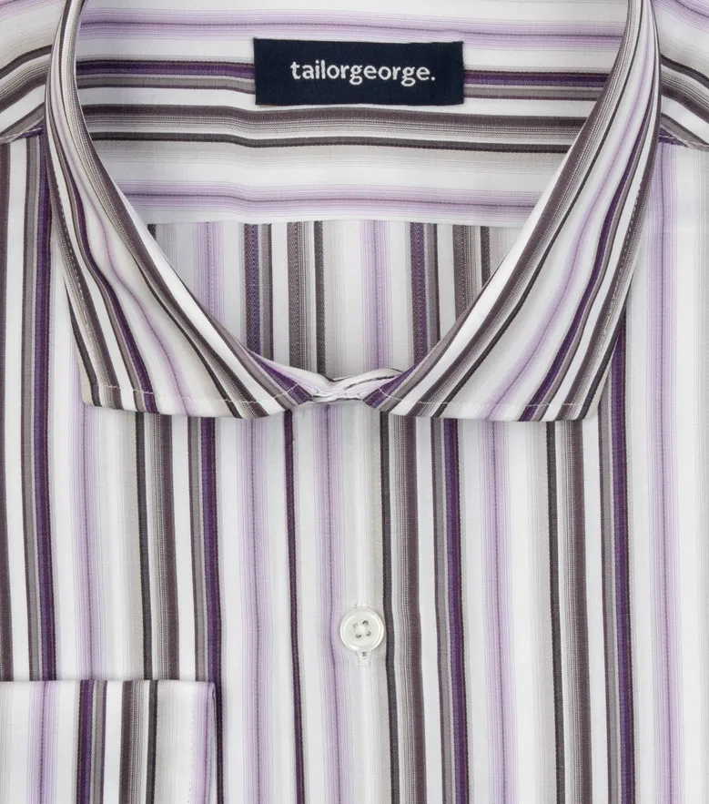 Chemise en popeline à rayures violet