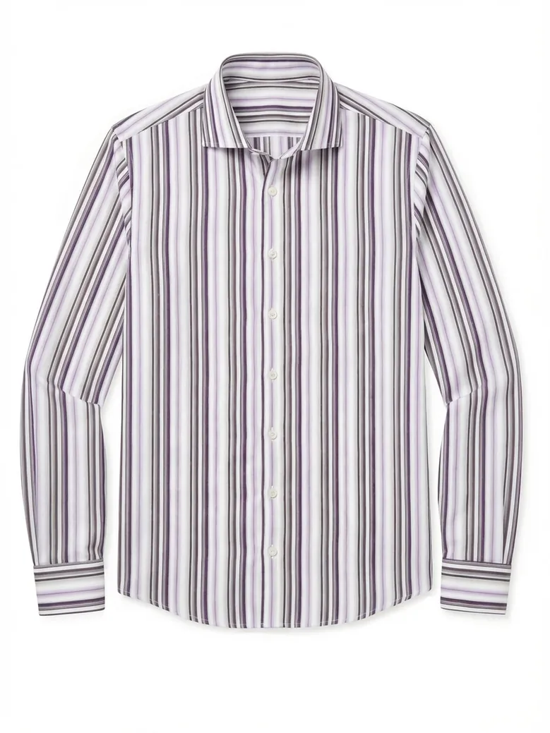 Chemise en popeline à rayures violet