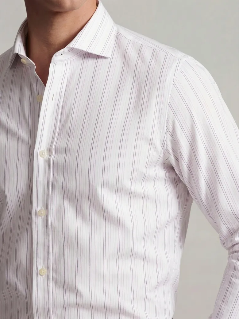 Chemise en popeline à rayures violet