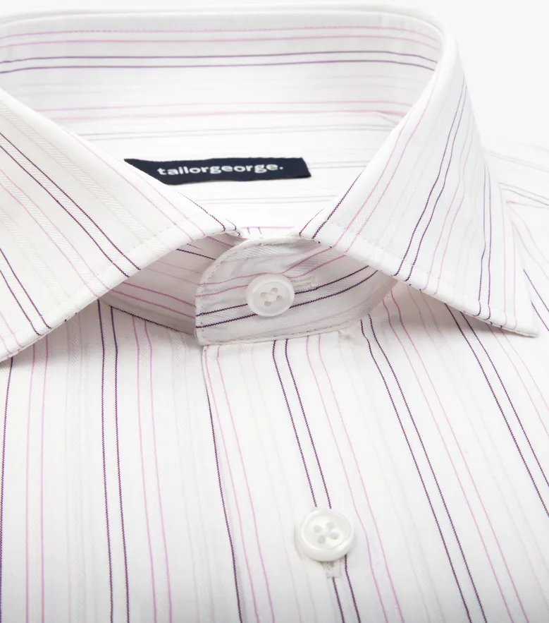 Chemise en popeline à rayures violet