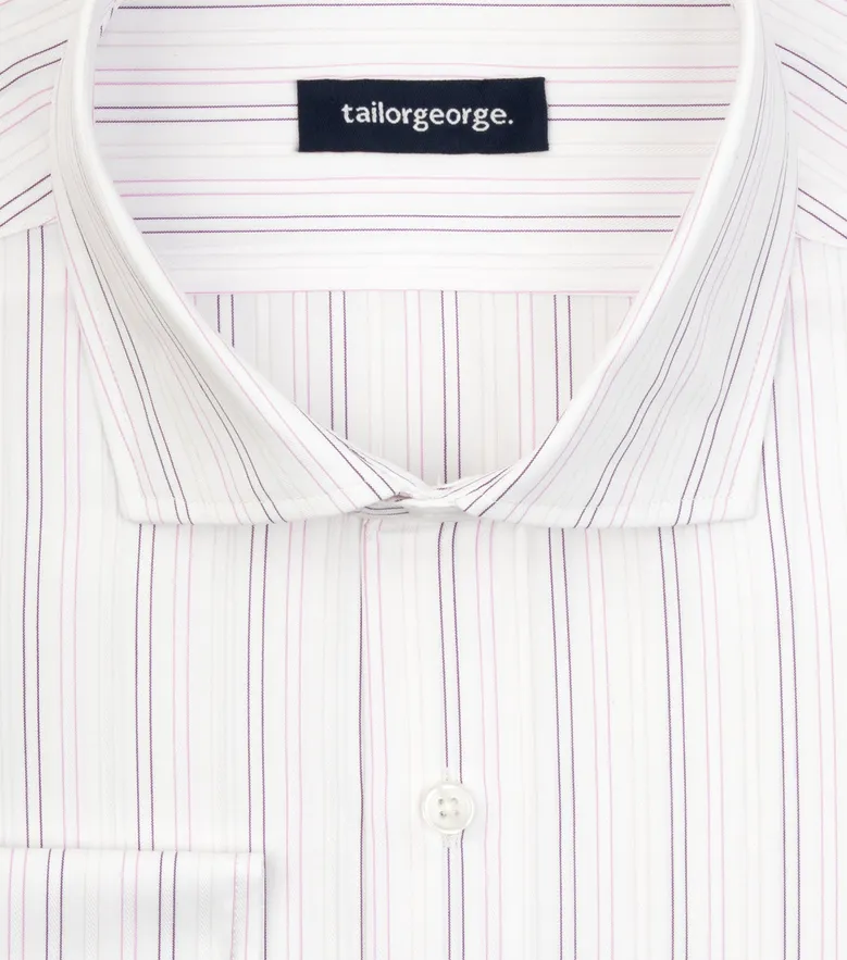 Chemise en popeline à rayures violet
