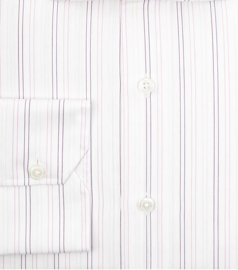 Chemise en popeline à rayures violet