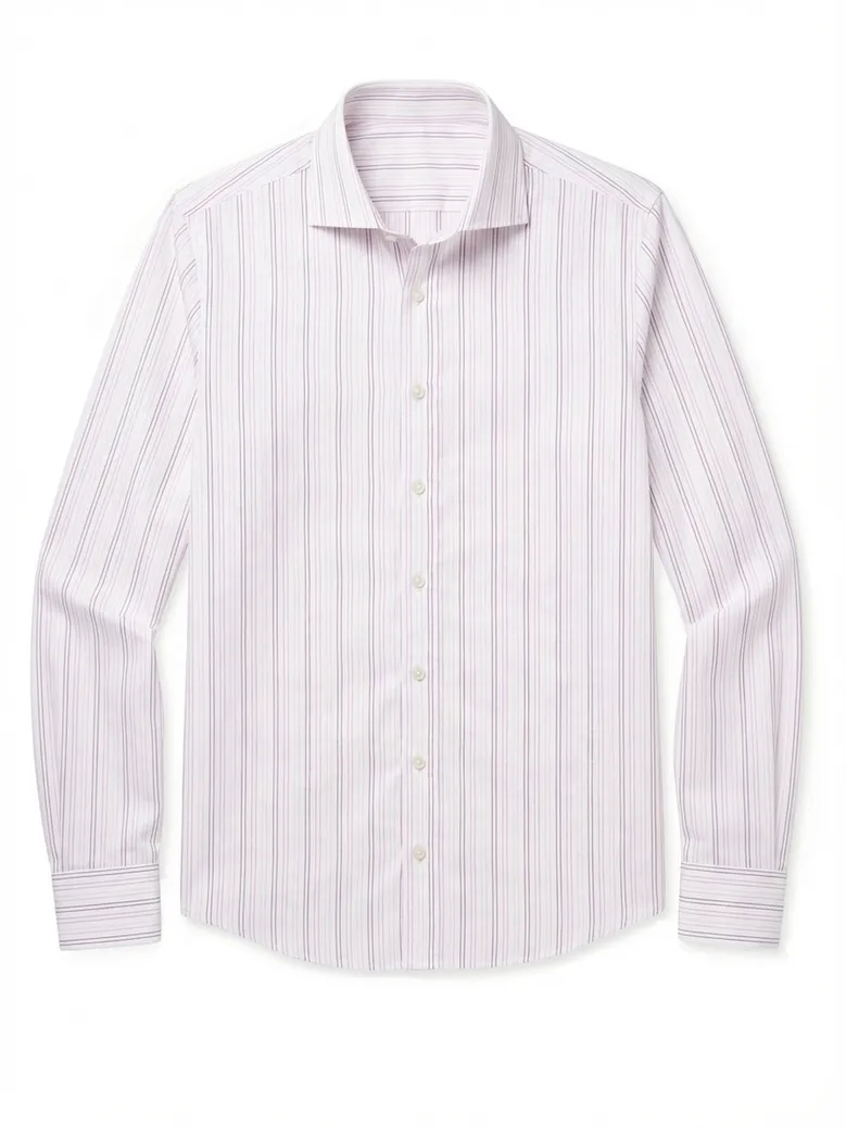 Chemise en popeline à rayures violet