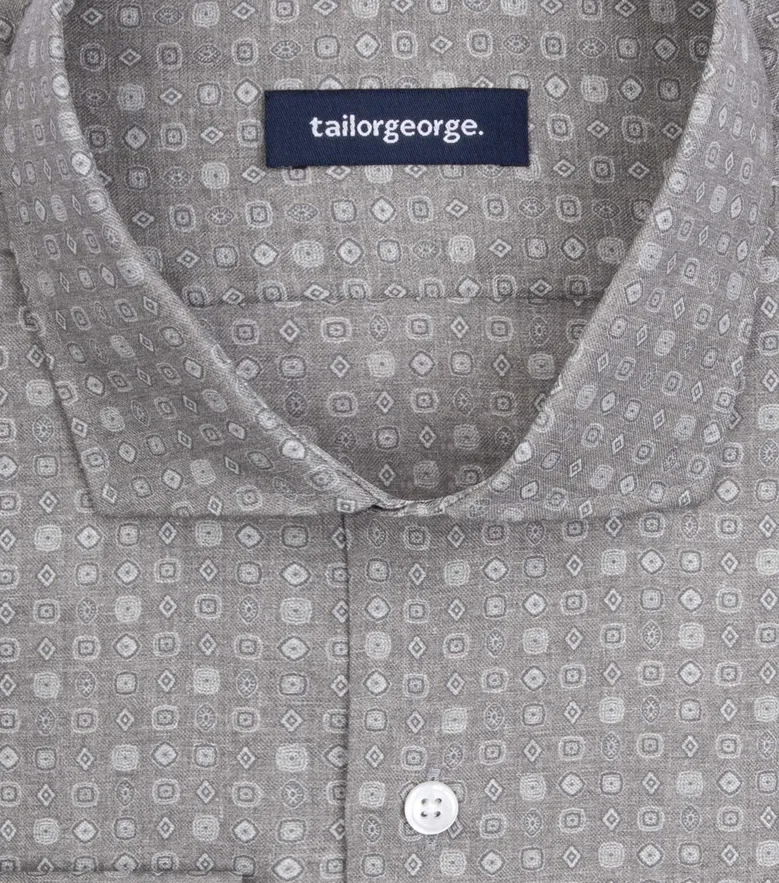 Chemise en flanelle légère grise à motif