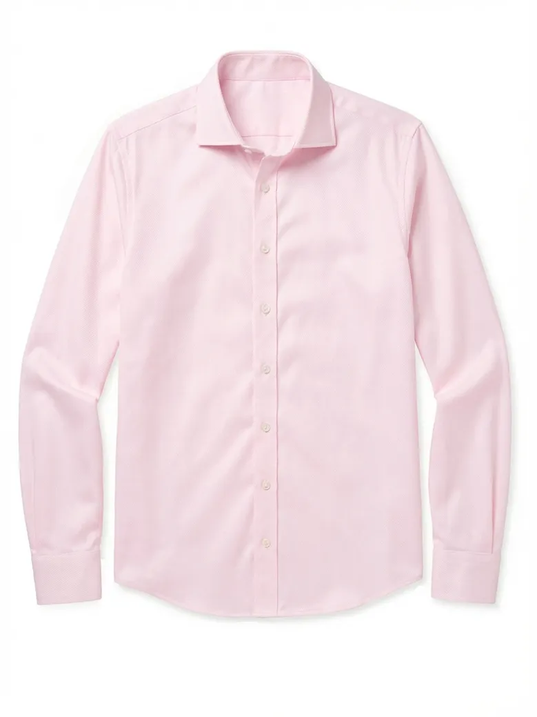 Chemise en twill rose uni