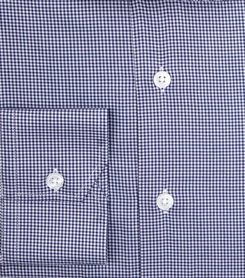 Chemise en twill à carreaux bleu marine