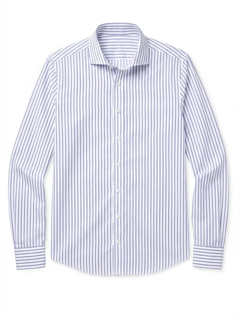 Chemise en fil-à-fil à rayures bleues