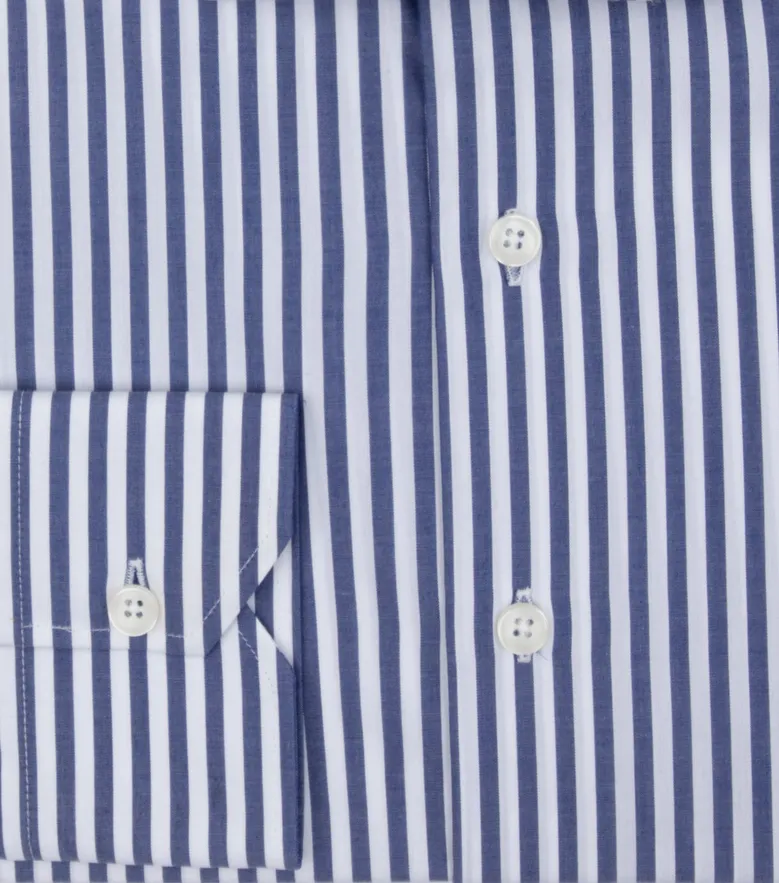 Chemise en popeline à rayures bleues