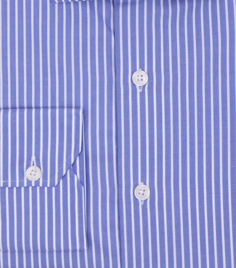 Chemise en popeline à rayures bleues
