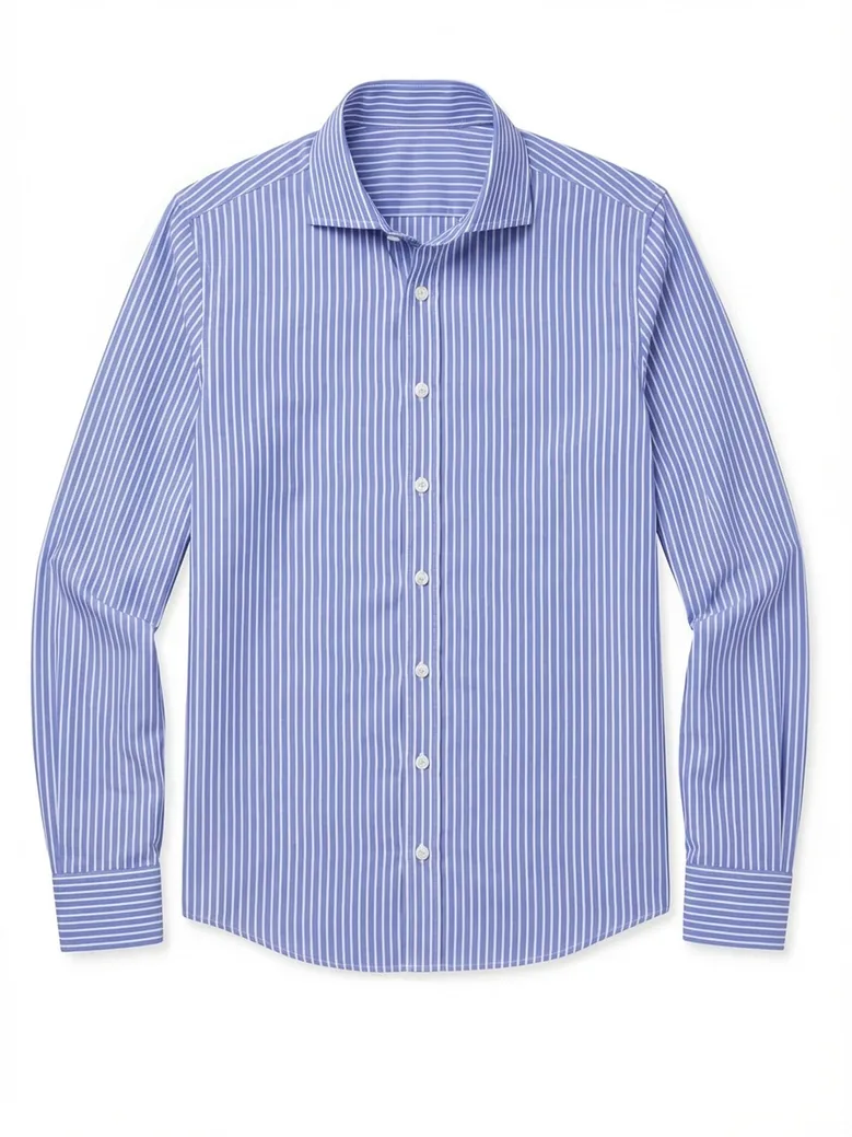 Chemise en popeline à rayures bleues