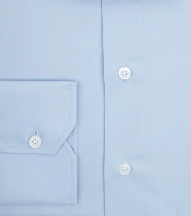 Chemise en popeline uni bleu ciel