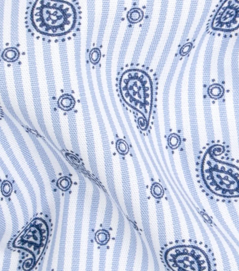 Chemise en popeline imprimée bleue