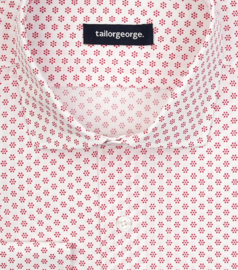 Chemise en popeline imprimée rouge