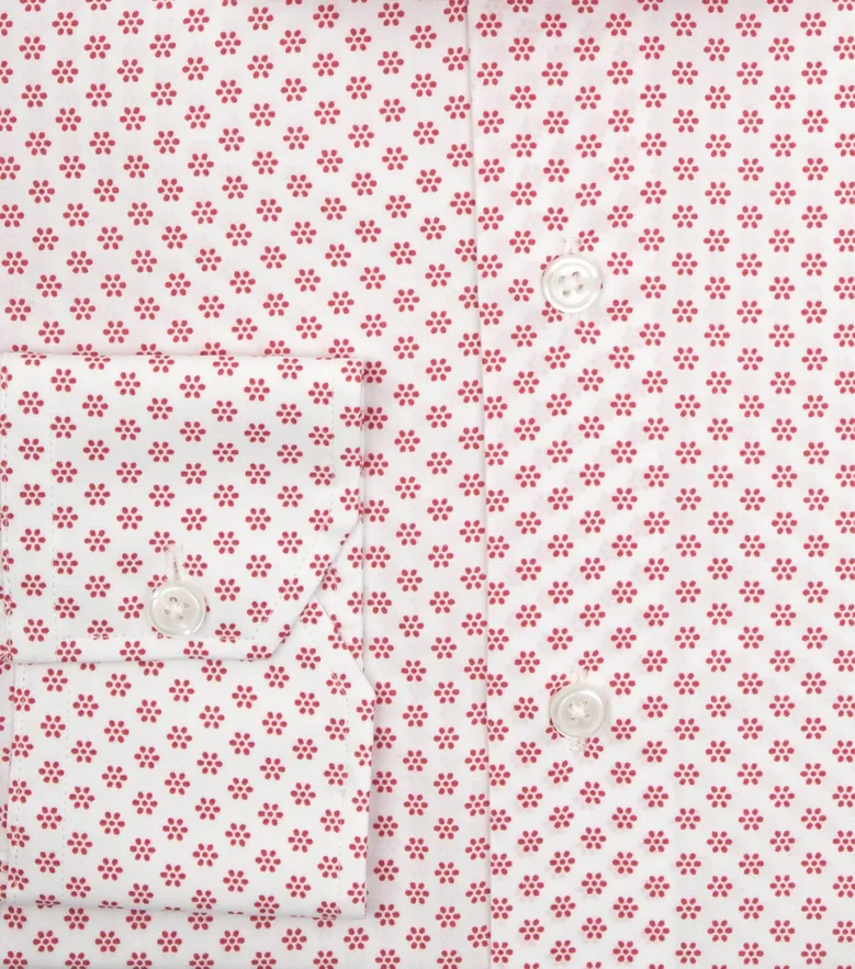 Chemise en popeline imprimée rouge