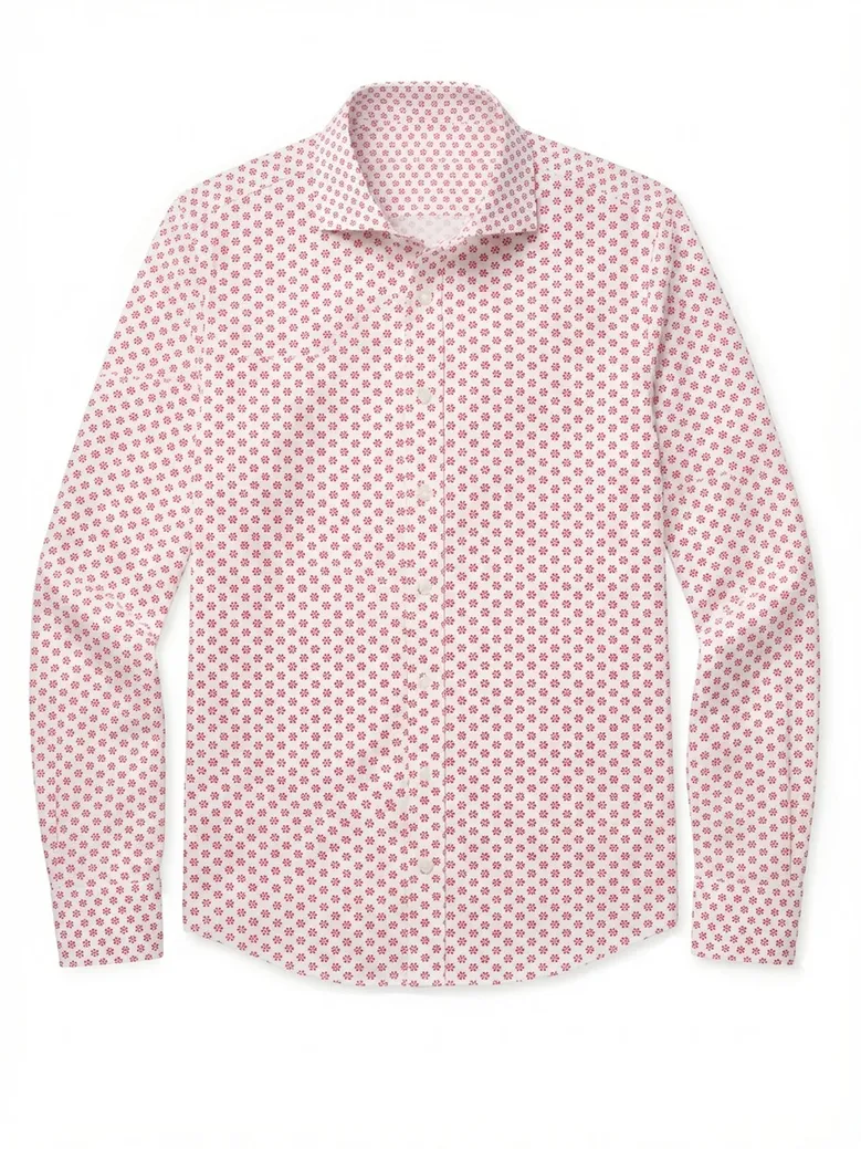 Chemise en popeline imprimée rouge