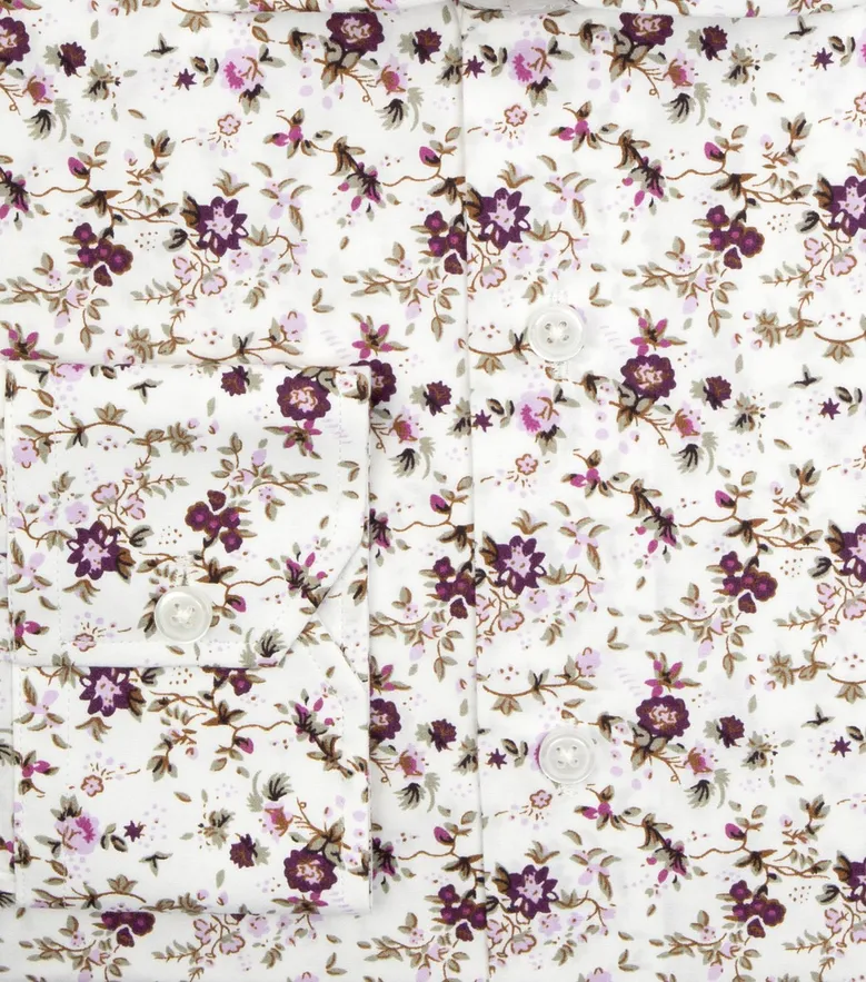 Chemise en popeline imprimée violette