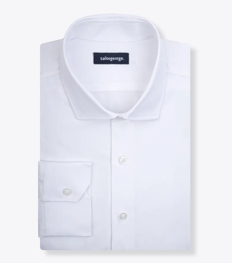 Chemise en popeline épaisse blanche unie