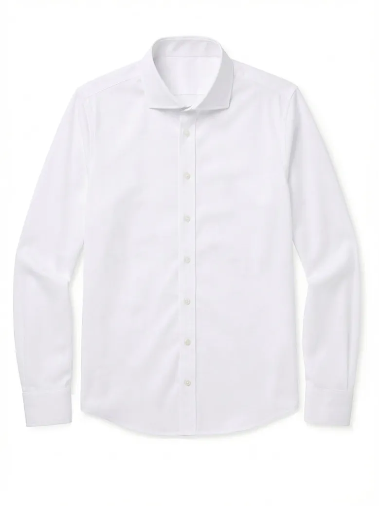 Chemise en popeline épaisse blanche unie