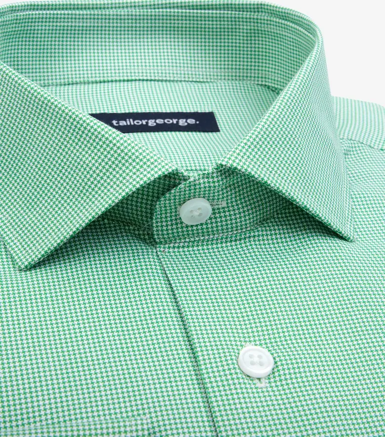 Chemise en twill à carreaux verts facile à repasser