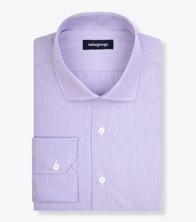Chemise en fil-à-fil uni mauve facile à repasser