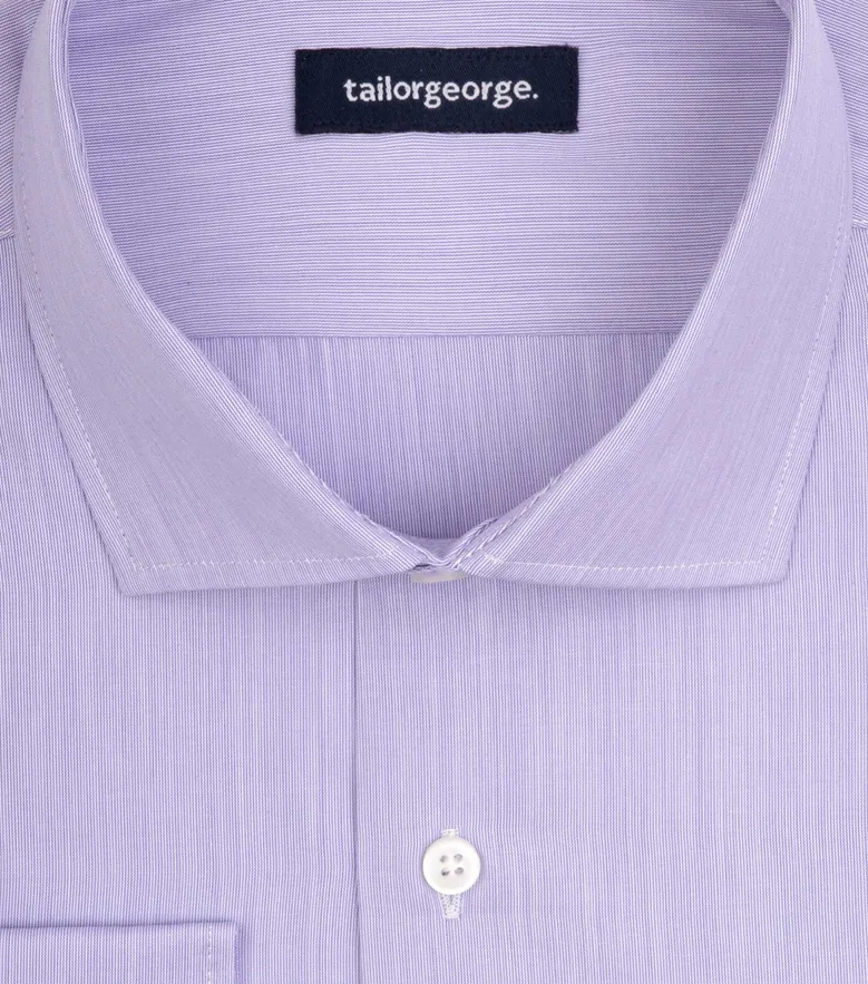 Chemise en fil-à-fil uni mauve facile à repasser