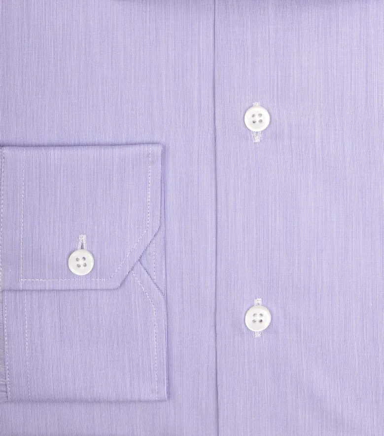 Chemise en fil-à-fil uni mauve facile à repasser