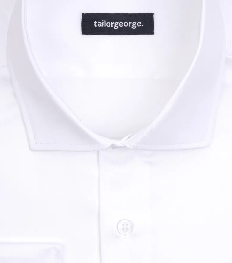 Chemise en twill blanc uni léger