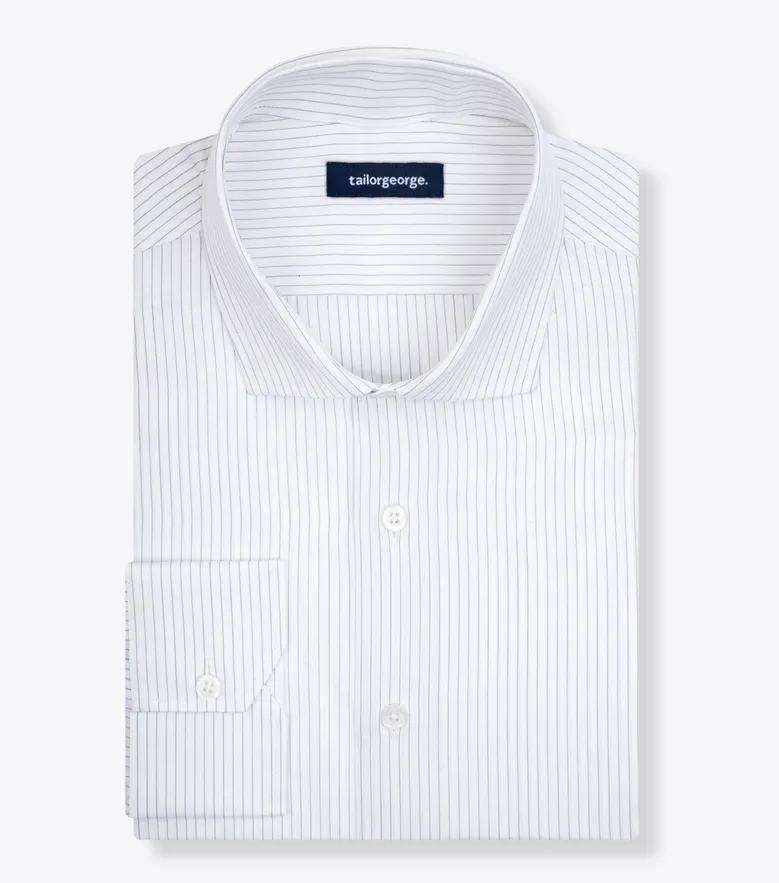 Chemise en popeline à rayures grises facile à repasser