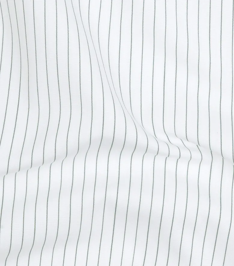 Chemise en popeline à rayures vertes facile à repasser