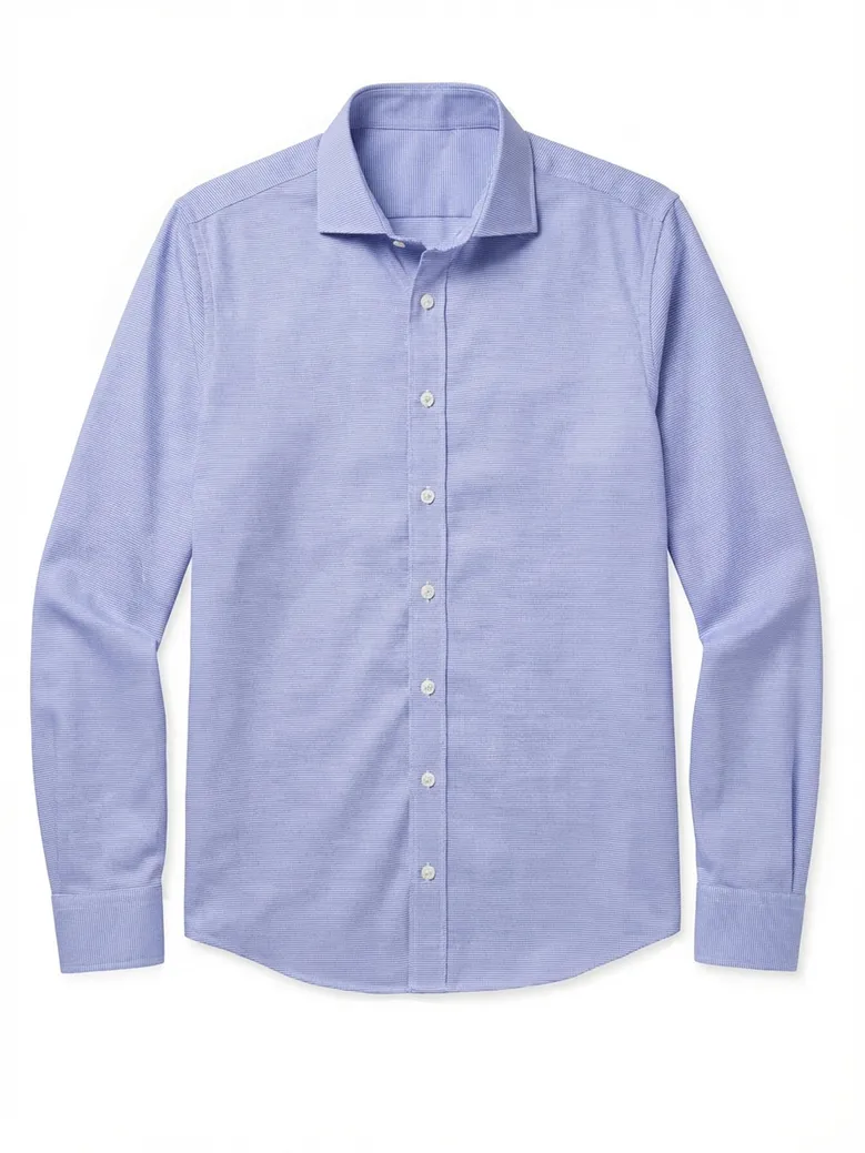 Chemise en dobby uni bleu