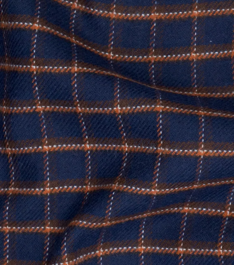 Chemise en flanelle épaisse à carreaux bleu marine
