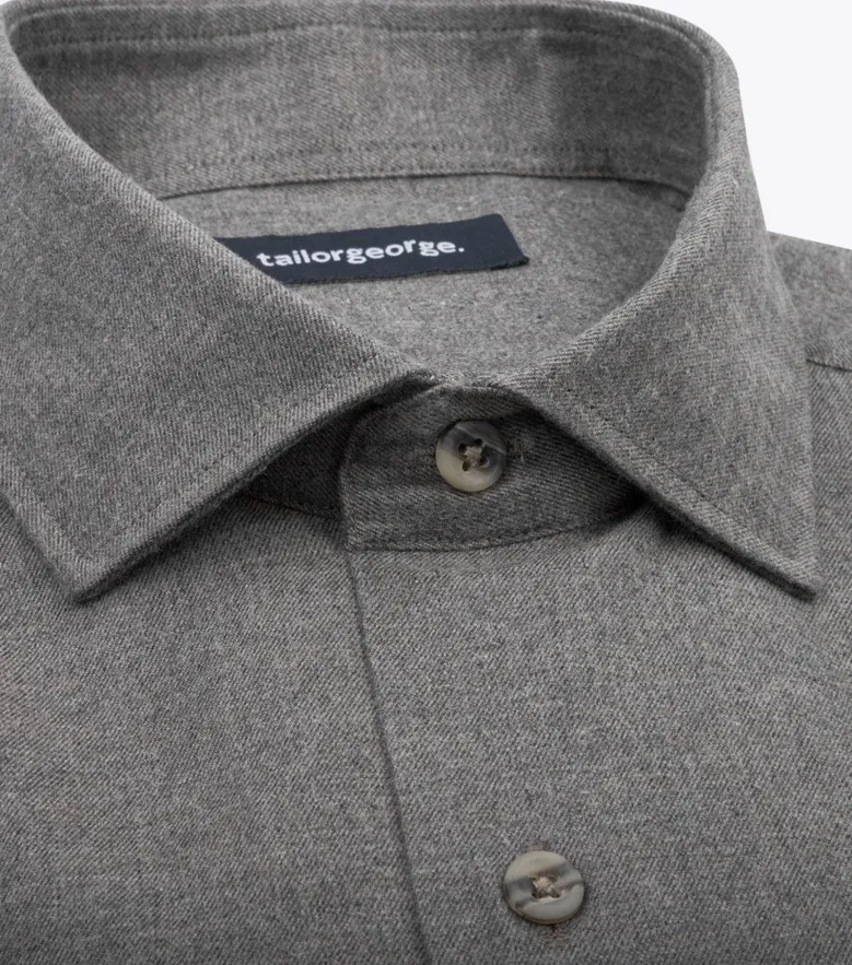 Chemise en flanelle marron uni